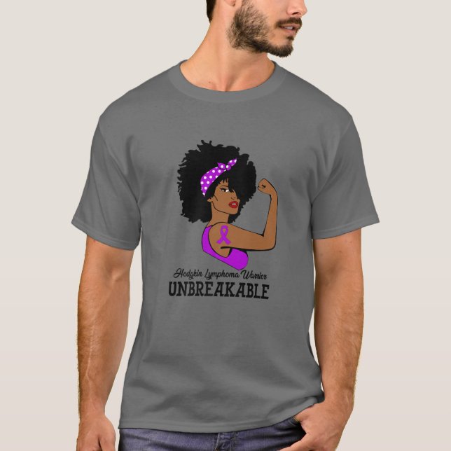 Hodgkin Lymphoma Awareness Warrior Unbrechbare Str T-Shirt (Vorderseite)