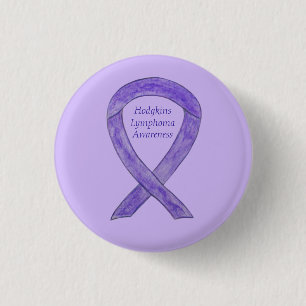 Hodgkins Lymphom Violet Awareness Ribbon Button