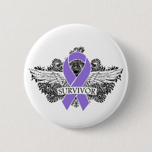 Hodgkins Lymphom Winged ÜBERLEBENDER Band Button