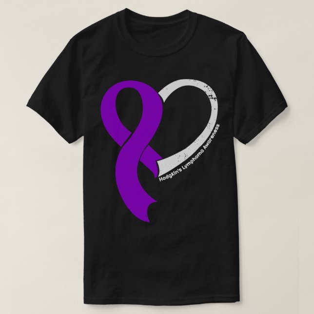 Hodgkins Lymphoma Awareness Hope Liebe Herz Ribbon T-Shirt (Design vorne)