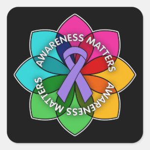 Hodgkin's Lymphoma Awareness Matters Petals Quadratischer Aufkleber