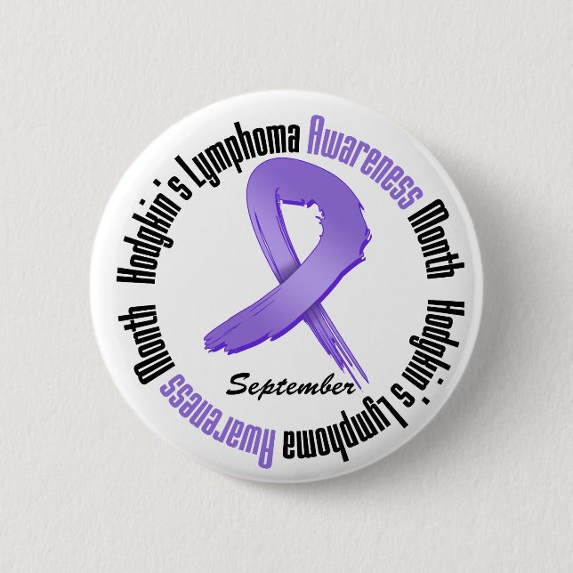 Hodgkins Lymphoma Awareness Montag Grunge Ribbon Button (Vorderseite)