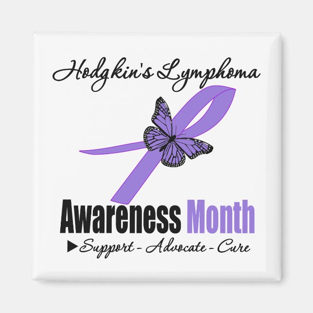 Hodgkins Lymphoma Awareness Montag Ribbon Butterfl Magnet (Vorne)
