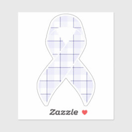 Hodgkin's Lymphoma Awareness Plaid Lavender Ribbon Aufkleber