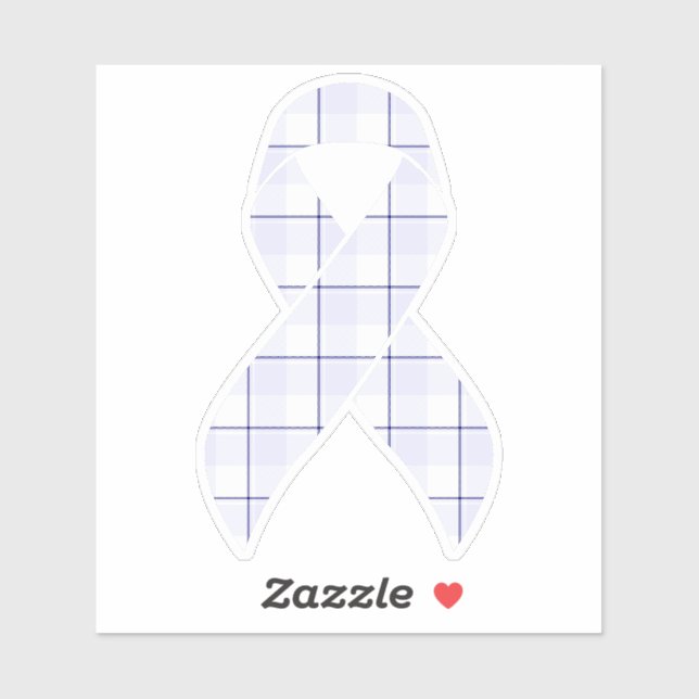 Hodgkin's Lymphoma Awareness Plaid Lavender Ribbon Aufkleber (Blatt)