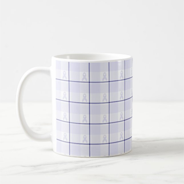 Hodgkin's Lymphoma Awareness Plaid Lavender Ribbon Kaffeetasse (Links)