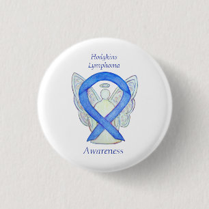 Hodgkins Lymphoma Awareness Ribbon Angel Buttone Button