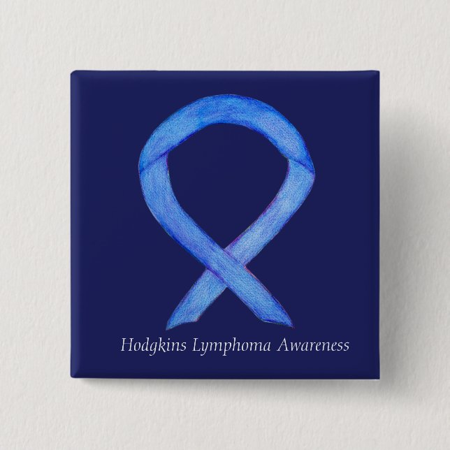 Hodgkins Lymphoma Awareness Ribbon Art Custom Butt Button (Vorderseite)