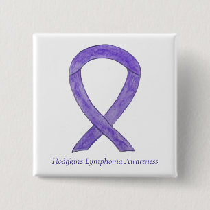 Hodgkins Lymphoma Awareness Ribbon Custom Buttone Button