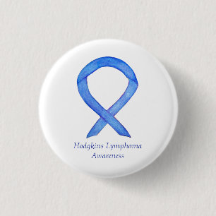 Hodgkins Lymphoma Awareness Ribbon Custom HL Butto Button