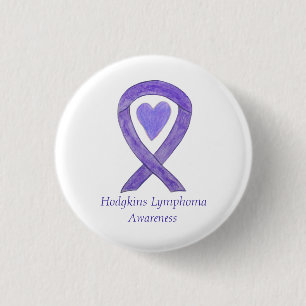 Hodgkins Lymphoma Awareness Ribbon Herztasten Button
