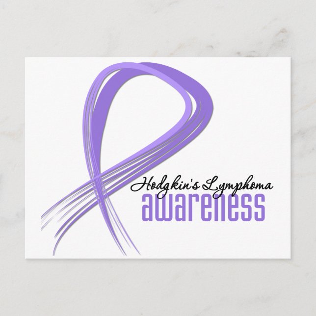 Hodgkins Lymphoma Grunge Ribbon Postkarte (Vorderseite)