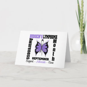 Hodgkins Lymphoma Month Butterfly Awareness Karte