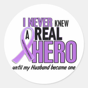 Hodgkins Lymphoma REAL HERO 2 Husband Runder Aufkleber