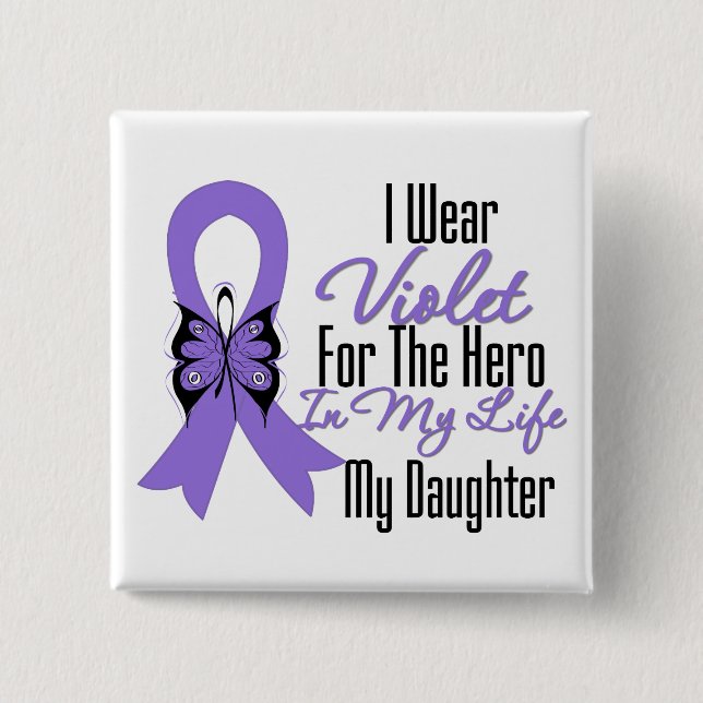 Hodgkins Lymphoma Ribbon My Held My Daughter Button (Vorderseite)