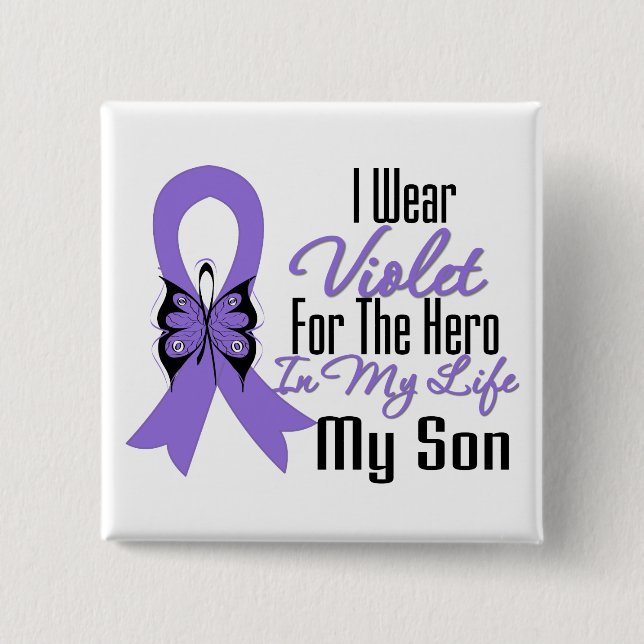 Hodgkins Lymphoma Ribbon My Held My Son Button (Vorderseite)