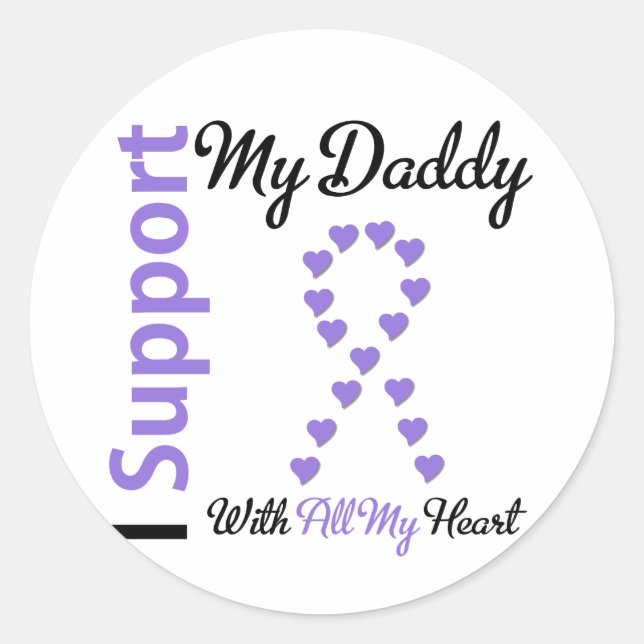 Hodgkins Lymphoma Support Daddy Runder Aufkleber (Vorderseite)