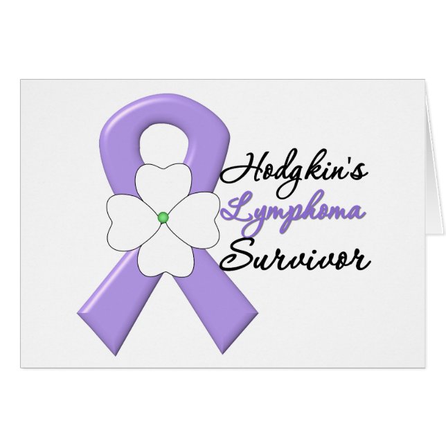 Hodgkin's Lymphoma Survivor Blume Ribbon (Vorderseite (Horizontal))