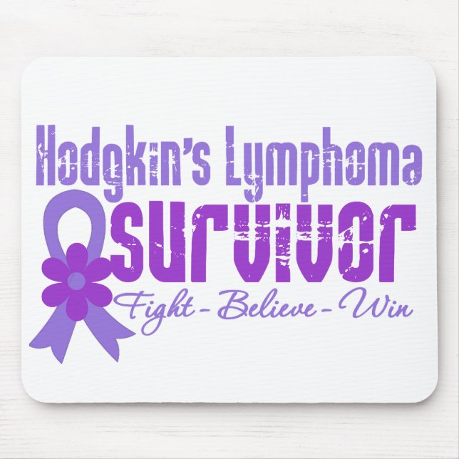 Hodgkins Lymphoma Survivor Blume Ribbon Mousepad (Vorne)