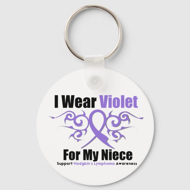 Hodgkins Lymphoma Tribal Ribbon für meine Nichte Schlüsselanhänger (Vorderseite)