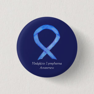 Hodgkins Lymphoma Violet Awareness Ribbon Art Butt Button