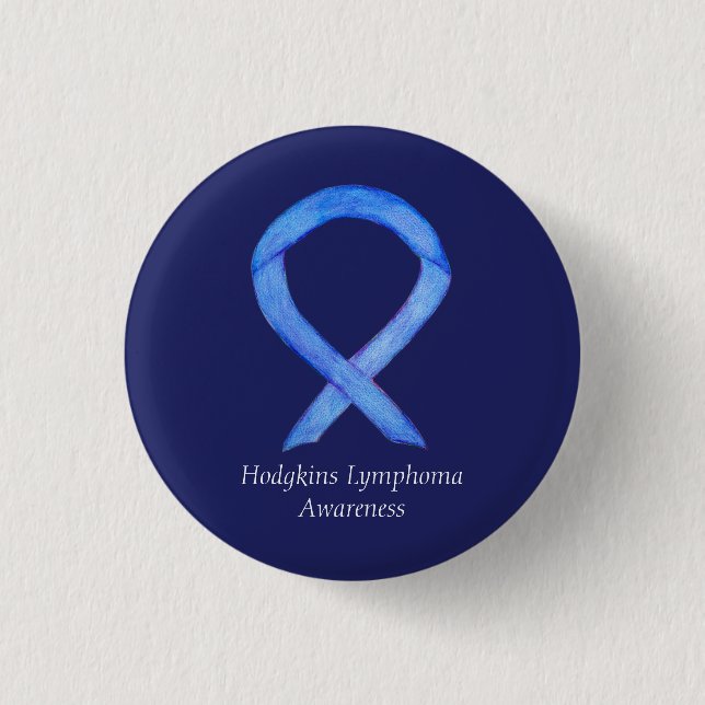 Hodgkins Lymphoma Violet Awareness Ribbon Art Butt Button (Vorderseite)
