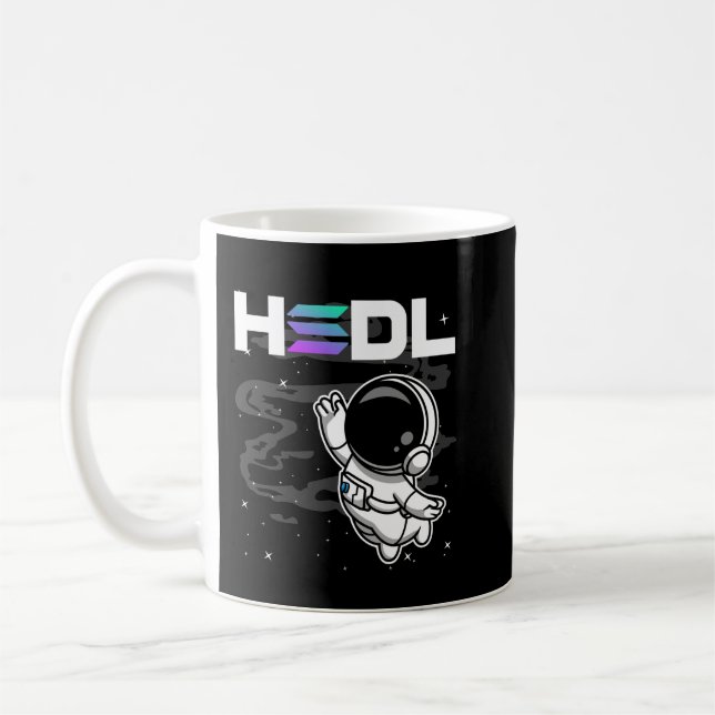 HODL Astronaut Solana SOL Crypto Coin HODL Kaffeetasse (Links)