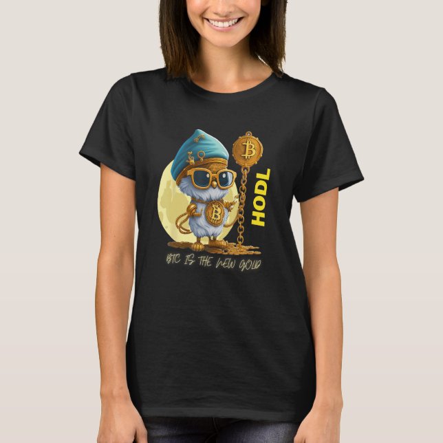 HODL Bitcoin BTC Genie Moon T-Shirt (Vorderseite)