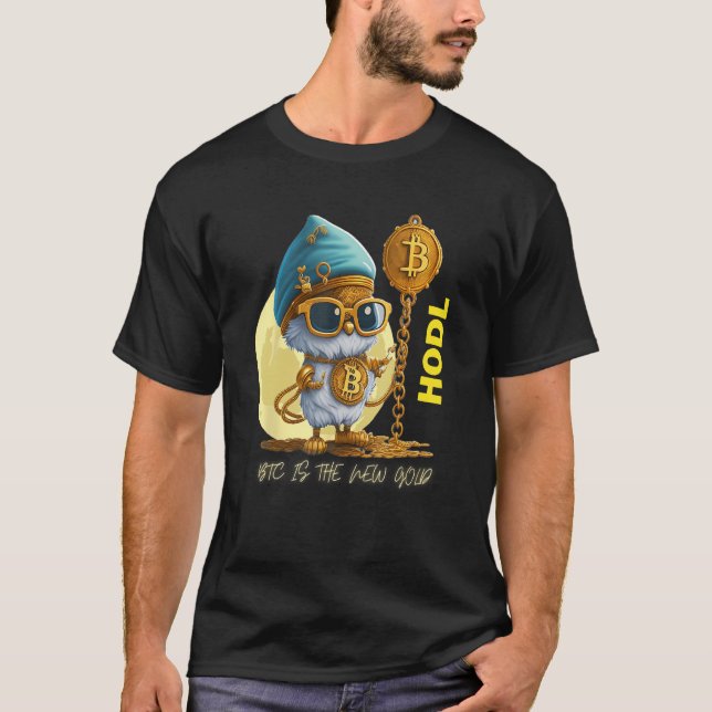 HODL Bitcoin BTC Genie Moon T-Shirt (Vorderseite)
