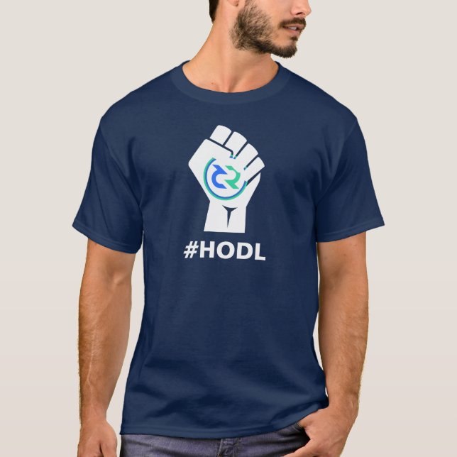 HODL Decred DCR-Logo: Weiß T-Shirt (Vorderseite)