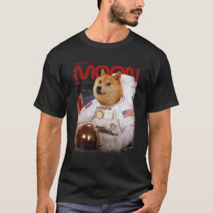 HODL DOGE to Moon Astronaut DOGE Crypto Meme D T-Shirt