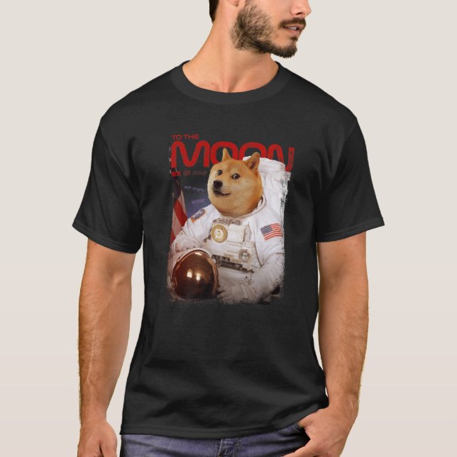 HODL DOGE to Moon Astronaut DOGE Crypto Meme D T-Shirt (Vorderseite)
