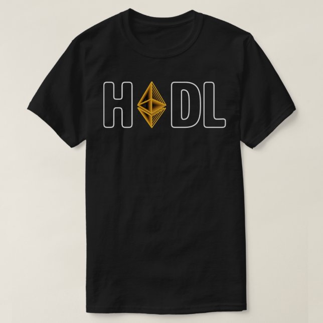 Hodl Ethereum Gold Moderne Typografie Kunstgeschen T-Shirt (Design vorne)