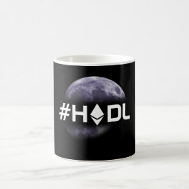 #HODL Ethereum zur Mond-Schwarz-Tasse Kaffeetasse