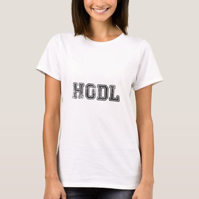 Hodl Kryptowährung Print T-Shirt (Vorderseite)