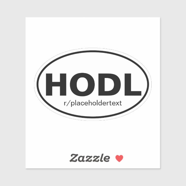 HODL Oval Stock Sticker im Euro-Stil (Blatt)