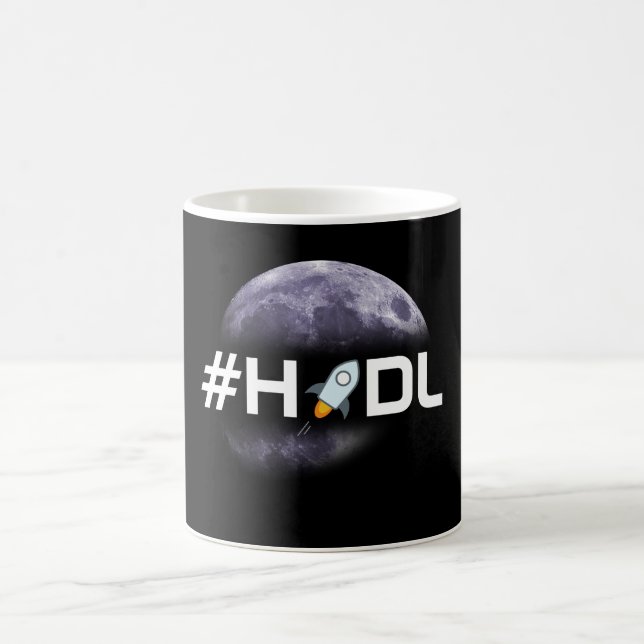 #HODL Sternlumen zur Mond-Schwarz-Tasse Tasse (Mittel)