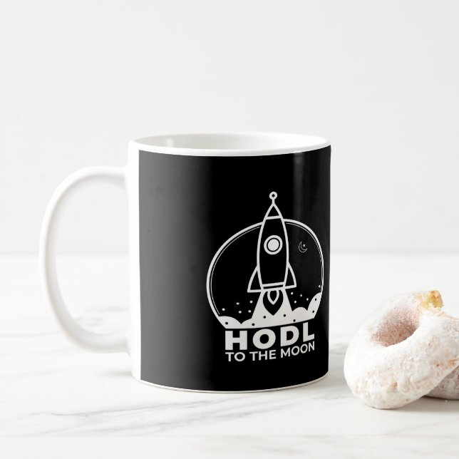 HODL - Zum Mond Kaffeetasse (Mit Donut)