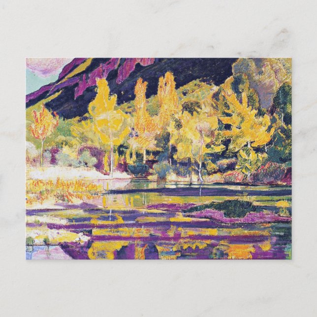 Hodler - Am Fuß des Petit Saleve, schöne Kunst Postkarte (Vorderseite)