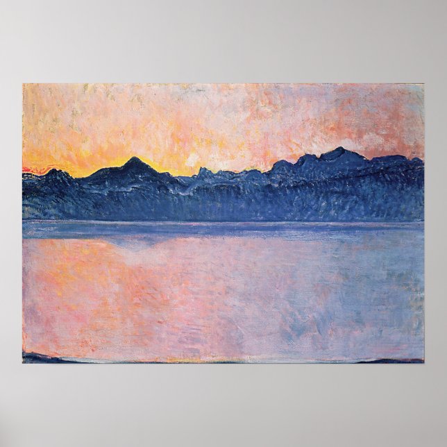 Hodler - Genfersee, Mont Blanc, Morgenlicht 1... Poster (Vorne)