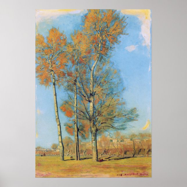 Hodler - Landschaft in der Nähe von Madrid 1878 Poster (Vorne)