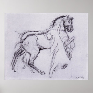 Hodler - Reiter auf einem Pferd schreitend 1908 Poster