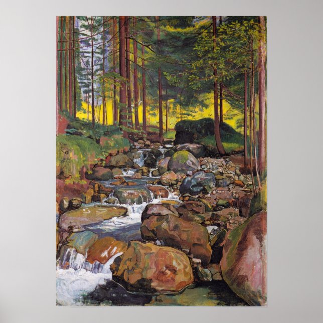 Hodler - Wald mit Bergbach 1902 Poster (Vorne)