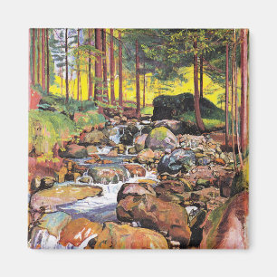Hodler - Wald mit Bergbach, schöne Kunst Magnet
