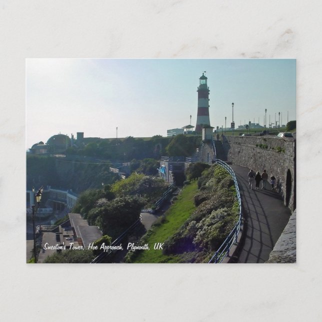 Hoe Approach & Smeaton's Tower, Plymouth Postkarte (Vorderseite)
