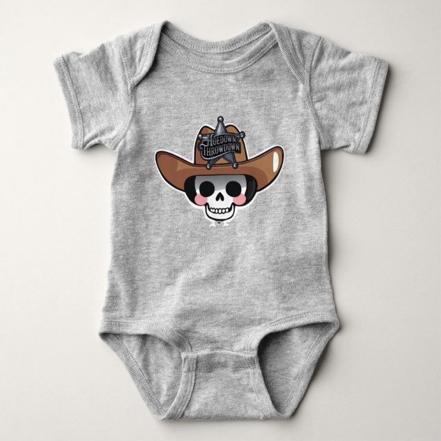 HoeDown Throwdown, Cowboy Skeleton Baby Bodysuit Baby Strampler (Vorderseite)