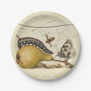 Hoefnagel Vintage Birne & Insekten 1500er Renaissa Pappteller