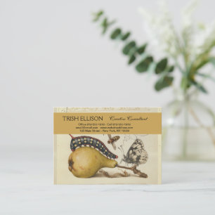 Hoefnagel Vintage Birne & Insekten 1500er Renaissa Visitenkarte