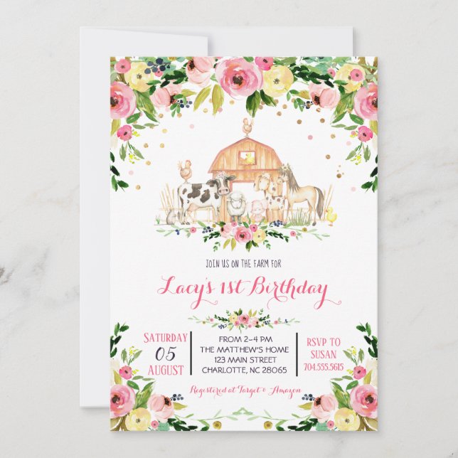 Hof Geburtstagseinladung, Einladung zum Geburtstag (Vorderseite)