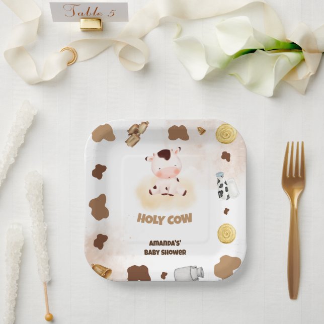 Hof Holy Cow Baby Dusche Pappteller (Hochzeit)
